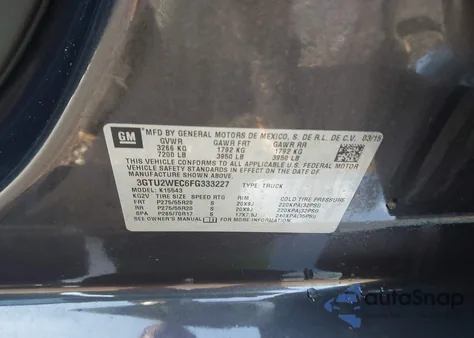 2015 GMC Sierra 1500 Denali из США, поврежденный, VIN 3GTU2WEC6FG333227